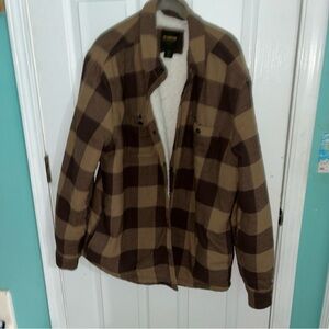 Plaid Brown Shirt Jacket for Men